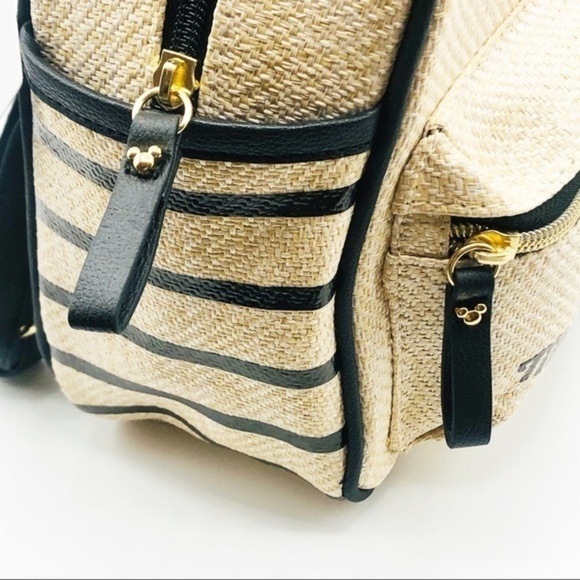 Disney Mickey Mouse Straw Raffia Style Mini Backpack 10”in x 7”in Disney Travel - Picture 12 of 14